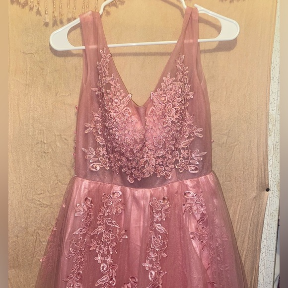 Pink Floral Tulle Full Floor Length Custom Ballgown Long Full Dress Prom Formal🤩 - Picture 5 of 10